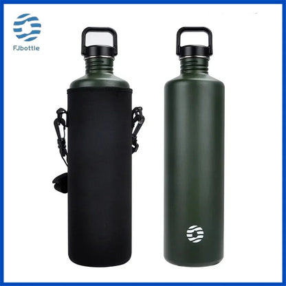 Fjbottle 2L Portable Water Bottle Stainless Steel Cycling Sports Water Bottle Leakproof BPA Free Large Capacity with Bottle Bag