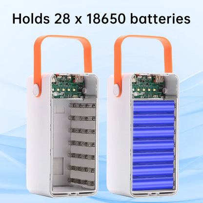 28 Solar 18650 Flat Head Battery Power Bank Welding Free Kit 22.5W Fast Charging Mobile Power Kit Easy Assembly