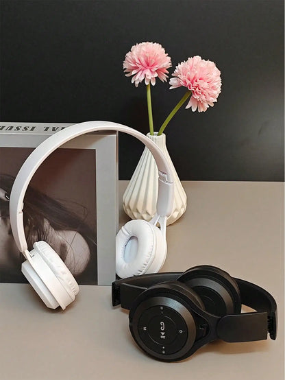 Y08 new style head-mounted wireless Bluetooth earphones, macaron color scheme, foldable, Bluetooth 5.3, long battery life, pink