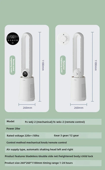 12-Speed Touch Control Bladeless Fan‌ Removable Washable Grille Tip-Over Protection Energy Efficient Cooling Tower Living Rooms