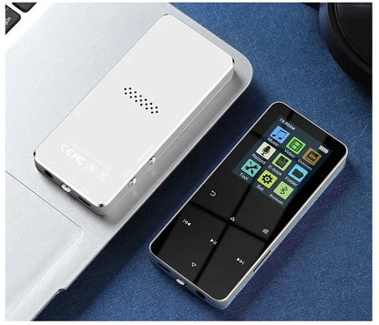 2.0 Inch Metal Touch MP3 MP4 Music Player Bluetooth 5.0 Supports Card, with FM Alarm Clock Pedometer e-Book Built-in Speaker