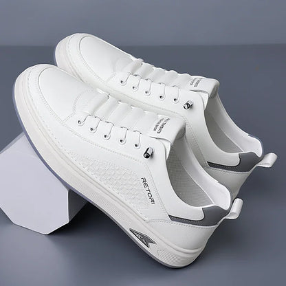 New Men's Shoes High Quality Leather Casual Shoes for Men Designer Sneakers Tenis Masculino Comfort Lace-up White Sport Shoes