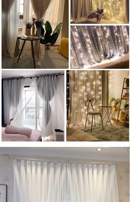Nordic Style Solid Color Cloth Yarn Integrated Blackout Curtain Modern Bedroom Shade Curtains Living Room Luxury 나비주름 커튼 Шторы