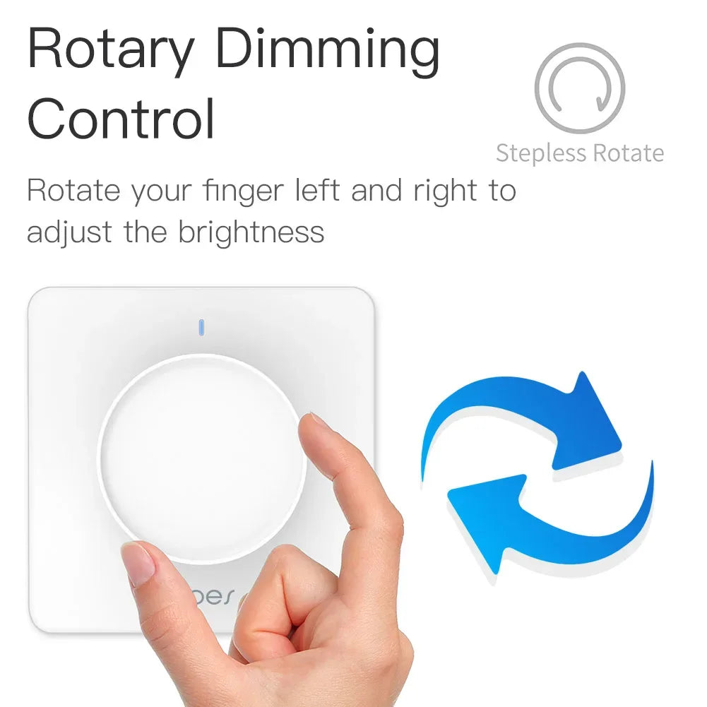 New ZigBee Smart Rotary/Touch Light Dimmer Switch Smart Life/Tuya APP Remote Control Works with Alexa Google Voice Assistants EU