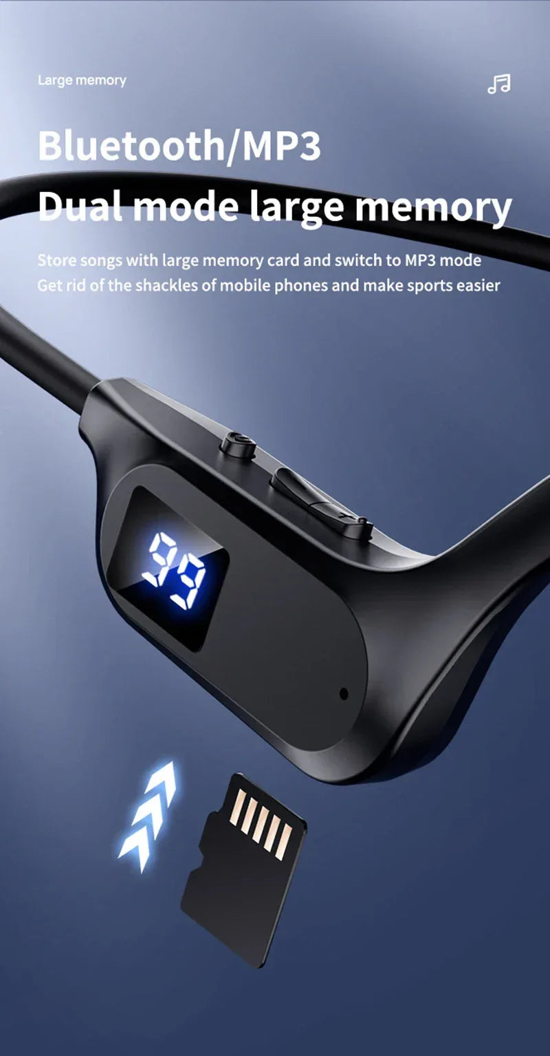 Hot X7 X8 Real Bone Conduction Sport Headphone Wireless Earphone Bluetooth-Compatible Headset Hands-free with Mic for Swimming