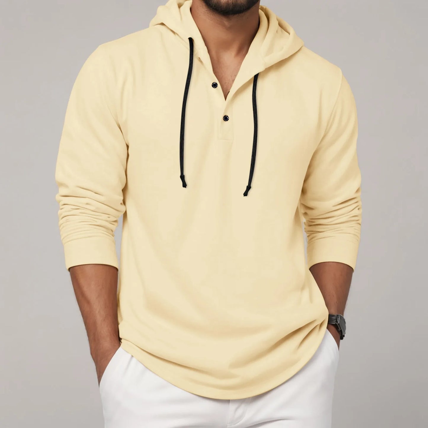 Men'S Hoodie Long Sleeve Button Shirt Casual Beach Yoga Sweatshirt Oversized Hoodie Sweatshirts Casual Shirts For Male Loose