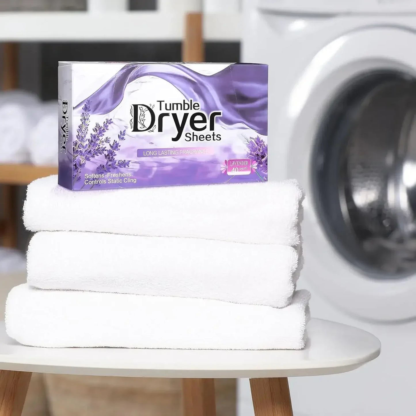 Dryer Sheets Bulk Natural Fabric Softener Sheets Plant Lavender Laundry Softener Naturally Removes Static Cling Drying Machine