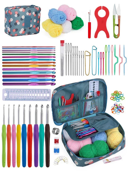 KRABALL Knitting Crochet Hook Set Home Use Sewing Tool DIY Craft Crochet Knit Markers Needles Tools Weaving Accessories With Bag
