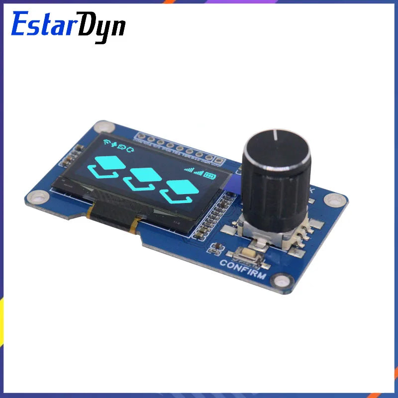 Estardyn 1.3-inch OLED Module White/Blue Button EC11 Rotary Encoder IIC Interface LCD Screen