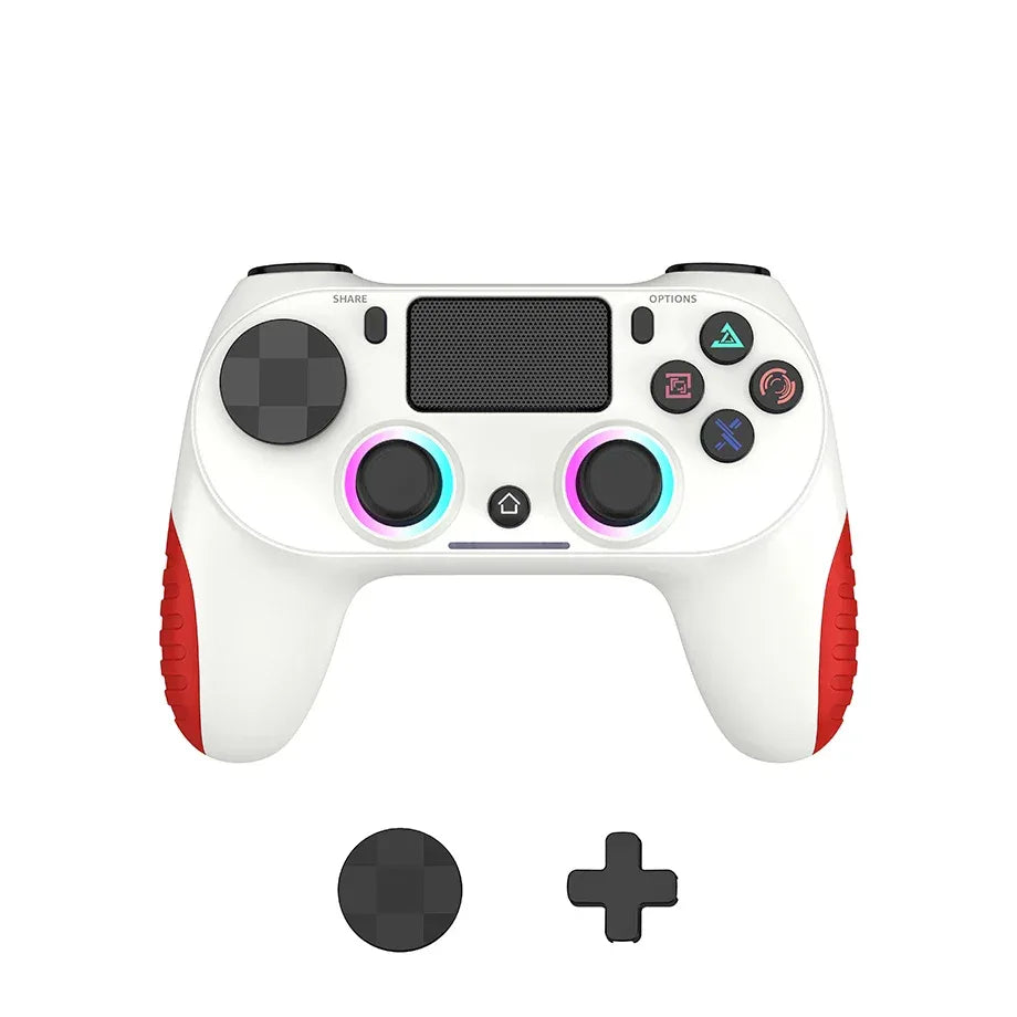 P4 Wireless Bluetooth Gaming Controller RGB Lights Vibration Six-Axis Motion Sensing for PC/360 - Hot-Selling Gaming Joystick