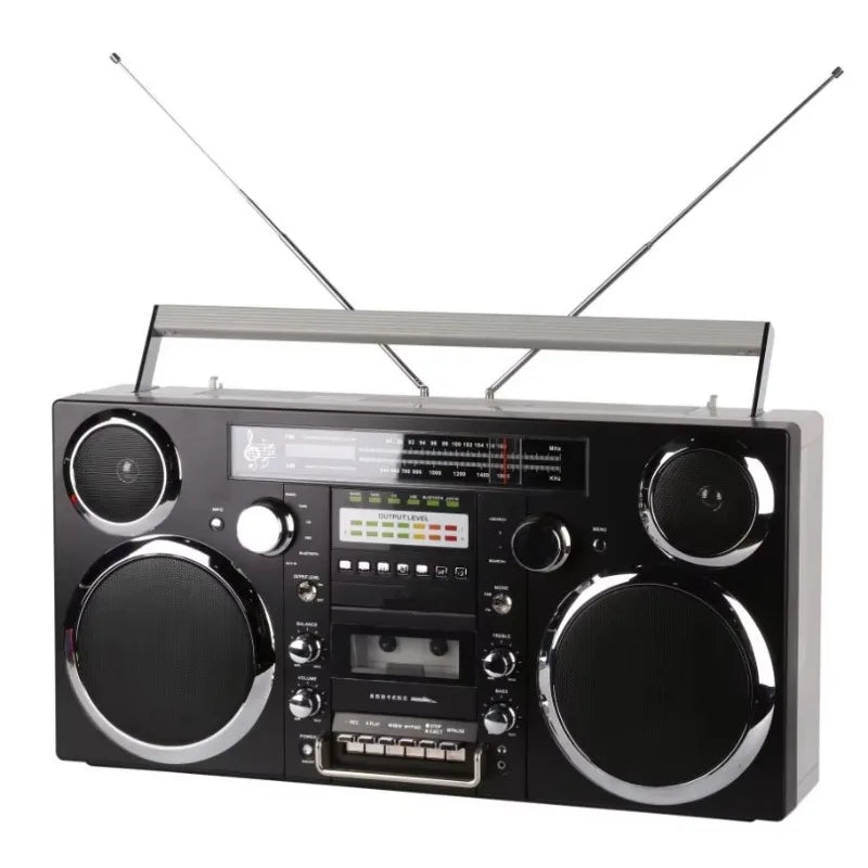 GPO Brooklyn Retro Boombox | Cassette Player, CD Player, Bluetooth Speaker, FM Radio, Portable Stereo System