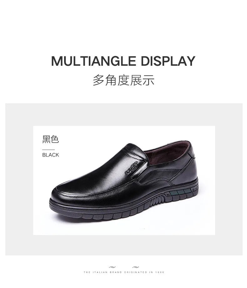 Men's PU Leather Shoes Formal Dress Loafers Large Size Casual Soft Mens Business Comfortable Non-slip Driving Shoes