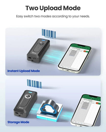 Eyoyo 2D Bluetooth Barcode Scanner Wireless Portable Mini QR Bar Code Reader Scanner with Clip 2000mAh Battery