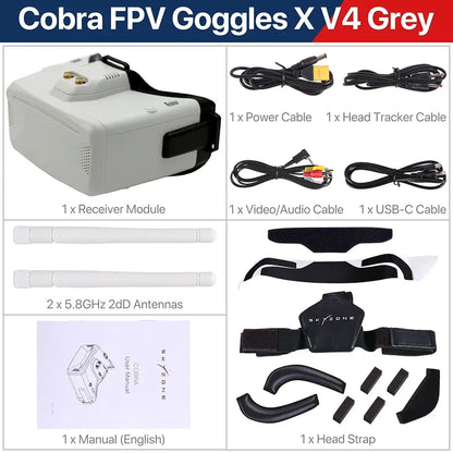 SKYZONE Cobra SD/X V4 FPV Goggles - Dual Screen Options 800x480 4.3in/1280x720 4.1in With 5.8G 48CH Diversity Receiver
