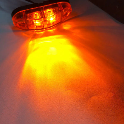 10PCS 2LED Warning Light Lightbar Breakdown Emergency Front Side Marker Light Clearance Lamp Assembly Auto Lamp Car Accessories