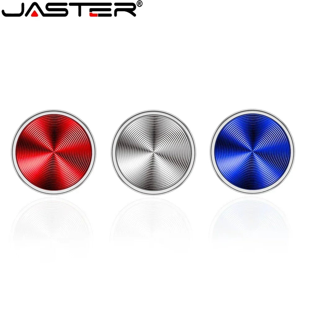 Mini Metal USB Flash Drive 128GB High Speed Memory Stick 64GB Blue Waterproof Pen Drive 32GB Circular Button USB Stick 16GB 8GB