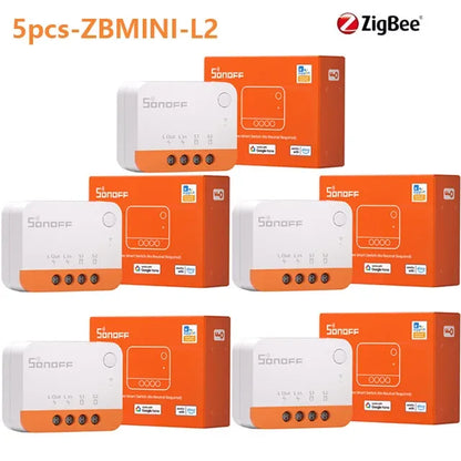 SONOFF ZBMINI-L2 Zigbee DIY Mini Smart Switch Module No Neutral Wire Required Switch Work With Alexa Google Alice Smartthing