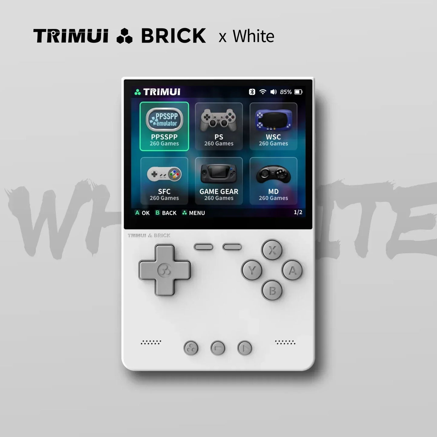 TRIMUI BRICK Handheld Game Console 3.2'' IPS Screen Linux System Trimui UI Metal Back Panel LED Lighting Retro Video Console