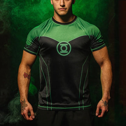 Summer New DC Comics Special Edition Green Lantern Printed Quick-Dry Sports Training Wear Men's Loose Breathable Sports T-shirt