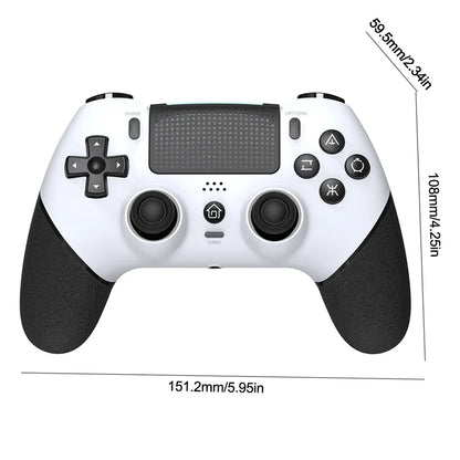 Wireless Gaming Controller 6 Axis Gyro Bluetooth Console Controller Macros Turbo Dual Vibration Hall Effect Joystick for PS4