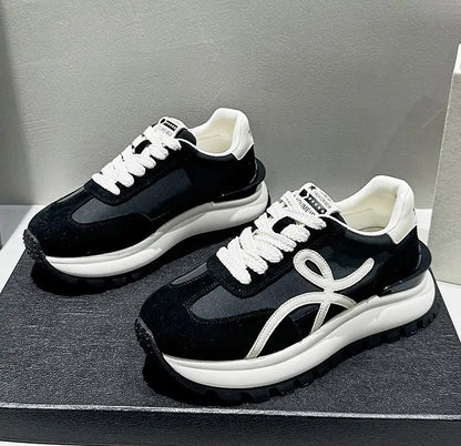 Women Sneakers Genuine Leather Platforms Ladies Casual Sports Shoes Comfy Students Sneakers Summer Popular Size 34-40