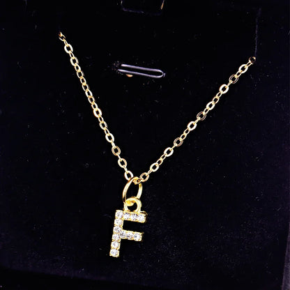 Kpop Shining A-Z Letter Pendant Charm Necklace 26 Initial Alphabet Name Golden Clavicle Chain Party Valentine's Day Jewelry Gift