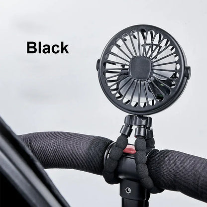 Portable Fan Mini Stroller Clip Fan USB Handheld Fan For Car Seat Bike 360° Rotate Flexible Octopus Stroller Fan Mini Car Fan