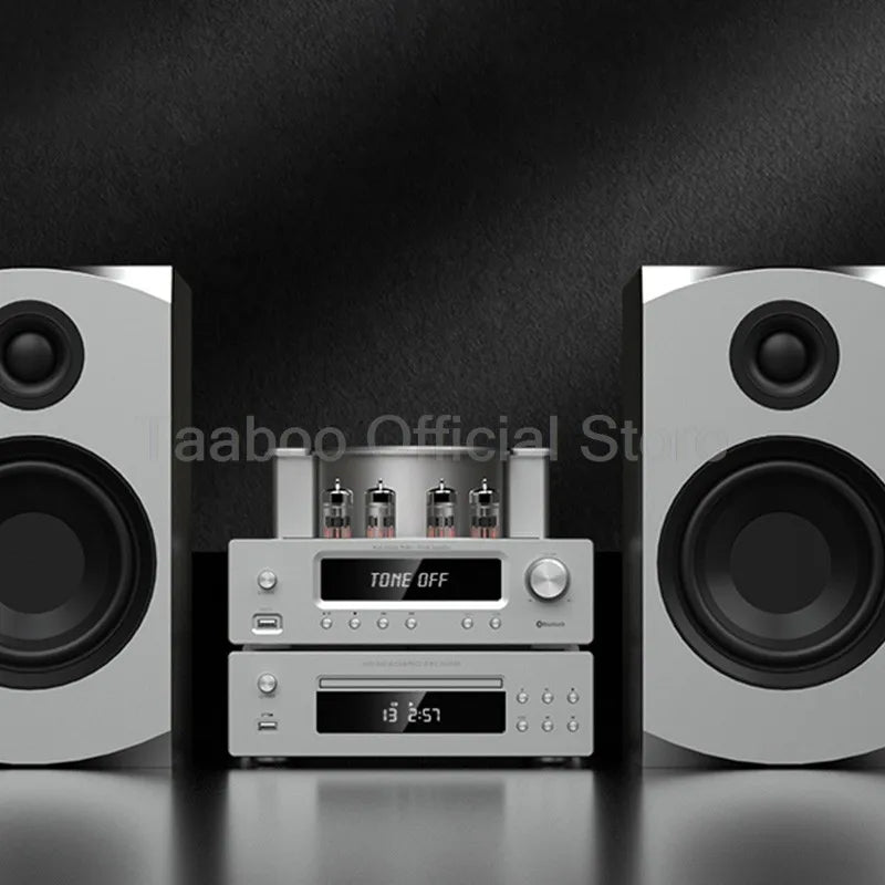 Home Theater Set 5.0 Bluetooth Amplifier 75Wx2 Tube Amp with Aluminum Case 6.5inch Speakers 120W Loudspeakers For Home Studio DJ
