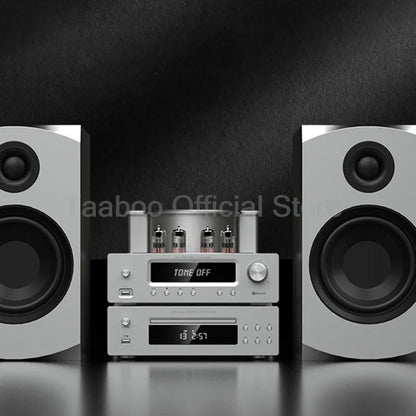 Home Theater Set 5.0 Bluetooth Amplifier 75Wx2 Tube Amp with Aluminum Case 6.5inch Speakers 120W Loudspeakers For Home Studio DJ