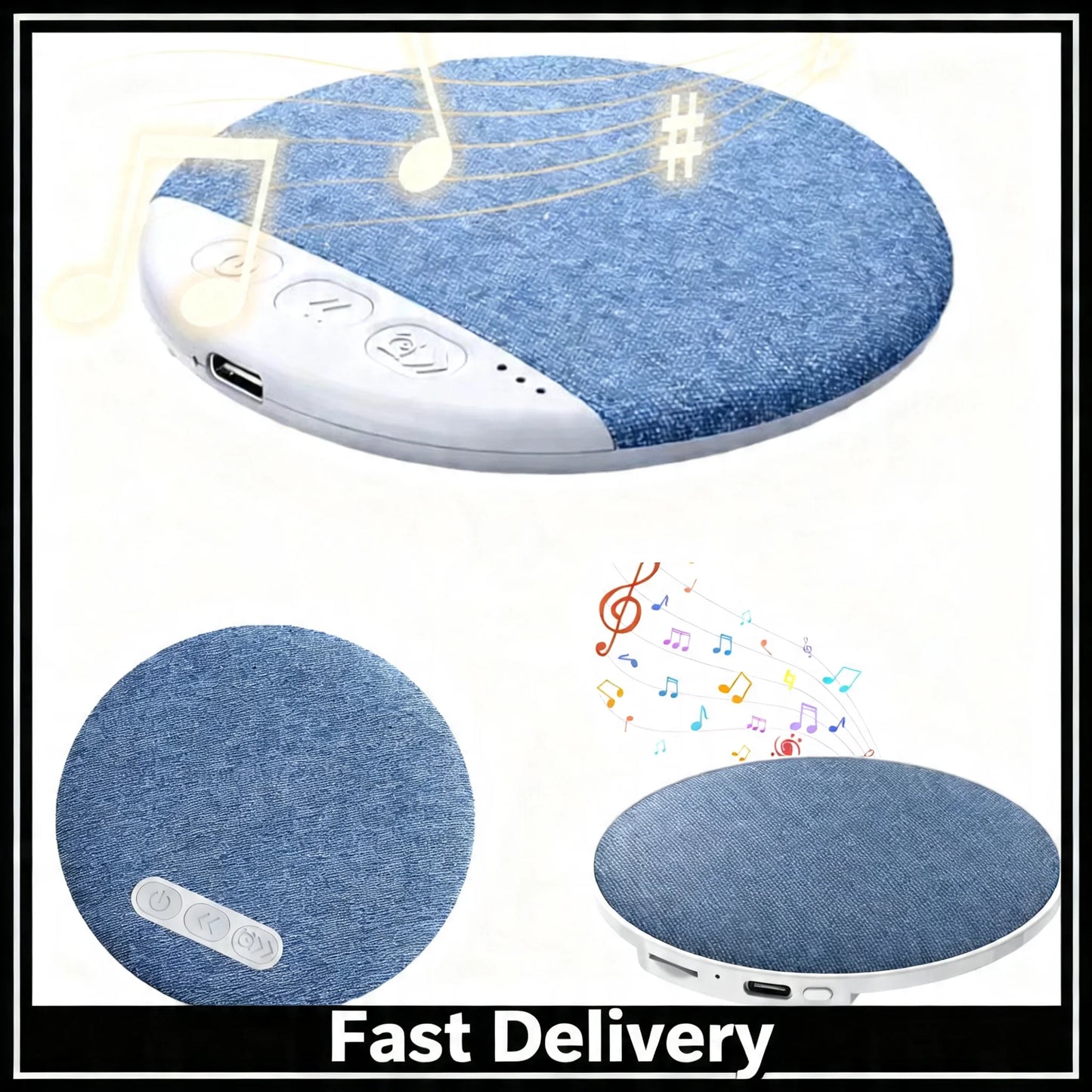 Sleep Aid Pillow Speaker Bluetooth 5.4 Wireless Mini White Noise Speaker Adjustable Timers,Long-Lasting Battery for Deep Sleep