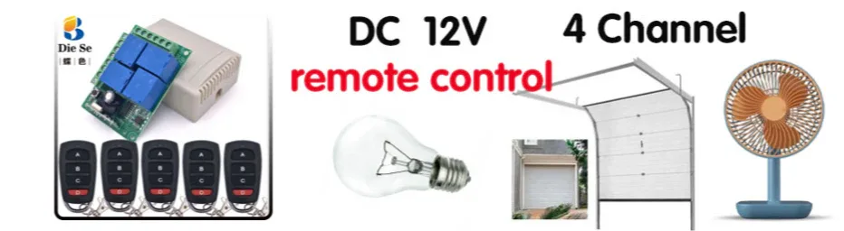 433MHz Universal Wireless Remote Control AC220V 2CH rf Relay Receiver and Transmitter for Universal Garage door and gate Control