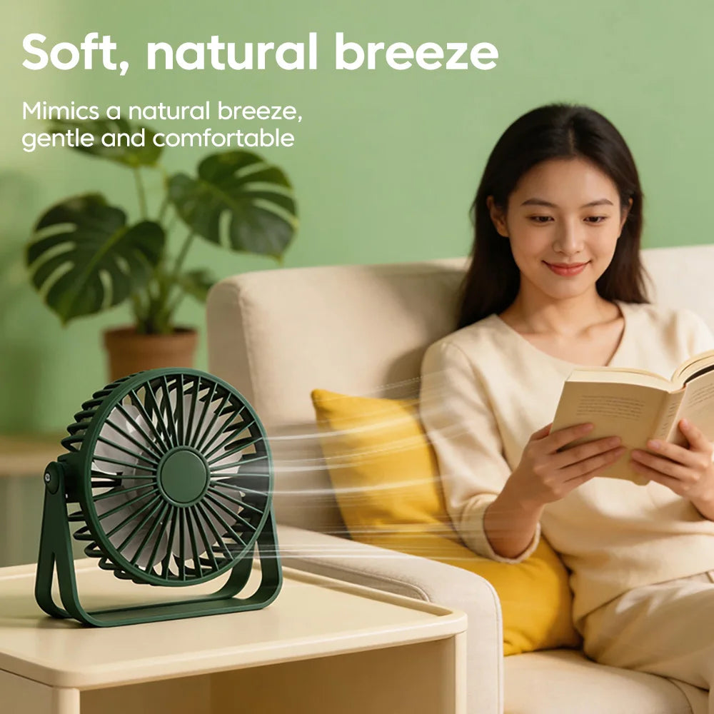 Desk Fan Portable Mini USB Rechargeable Fan Ultra Quiet Suitable For Home Desk Office Student Dormitory Computer Summer