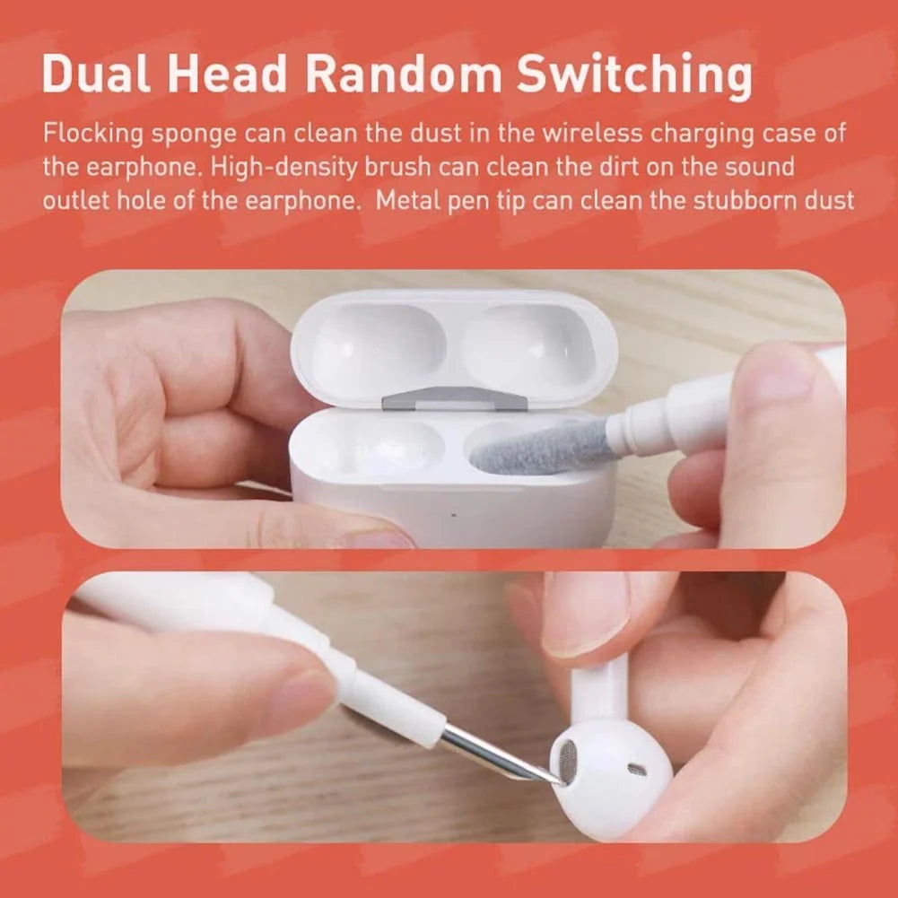5 in 1 Multifunctional Keyboard Cleaning Brush Earphone Computer Keycap Puller Cleaner Wireless Earbuds Gap Dust Remover Tool