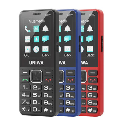 UNIWA V2000 Phone Big Push-Button Dual Screen 0.3MP Camera FM Radio Keyboard 1700mAh 4G Cellphone Support one click dialing