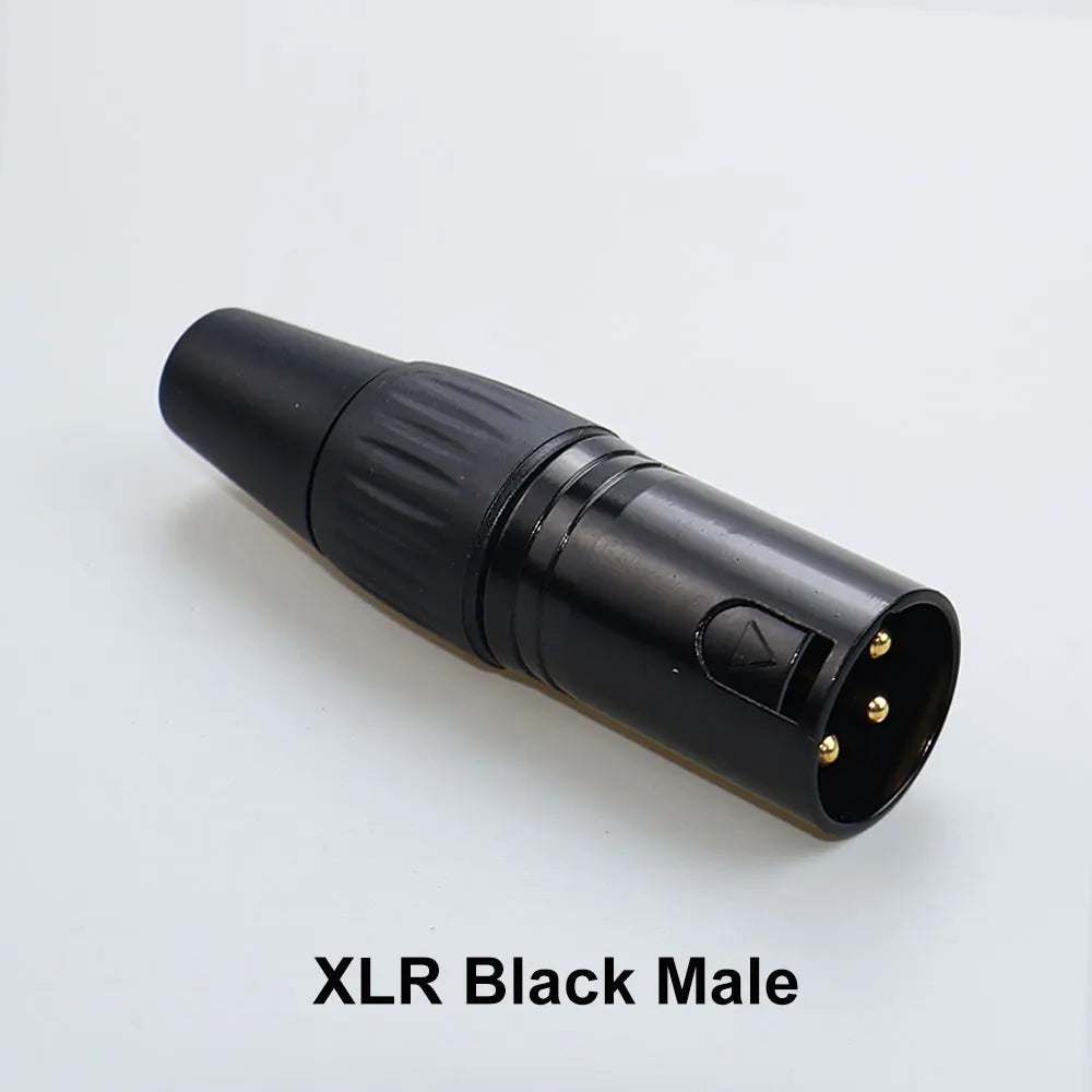 JCD XLR 3Pin Male/Female Microphone Audio Cable Plug Panel Pure Black Silver Copper Gold-Plated XLR Connector Socket