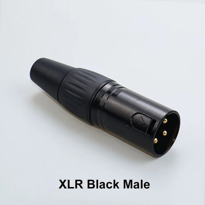JCD XLR 3Pin Male/Female Microphone Audio Cable Plug Panel Pure Black Silver Copper Gold-Plated XLR Connector Socket