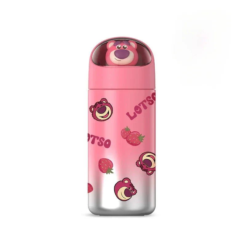 350MLStainless Steel Thermos Cups Student Kids Anime Cartoon Vacuum Flask Cute kitten/Dog/Bear Insulated Water Bottles Tumbler