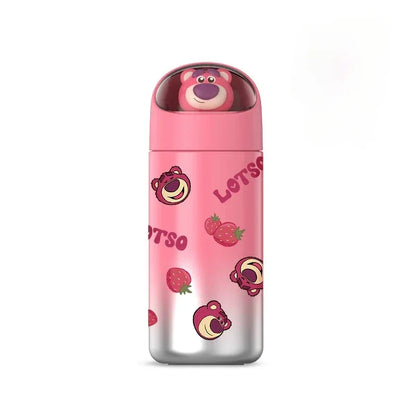 350MLStainless Steel Thermos Cups Student Kids Anime Cartoon Vacuum Flask Cute kitten/Dog/Bear Insulated Water Bottles Tumbler