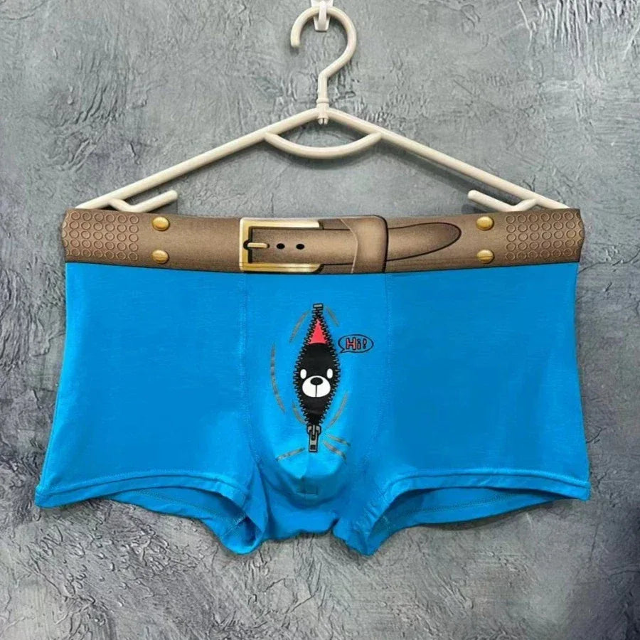 New Fashion Designer Underwear Man Novelty Underpants Men Boxers Cartoon Funny Print Male Boxer Briefs Modal Men's Panties Men