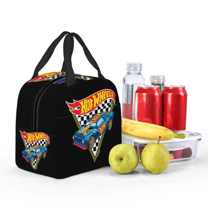 Custom Hot Wheels For Fans Thermal Insulated Lunch Bag Cartoon Sport Car Portable Lunch Container Travel Multifunction Food Box