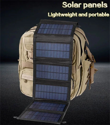 800W Foldable Solar Panel Portable 6-fold Solar Panels Charger USB 5V DC Full Time Power Solar Panel Mobile Power Supply