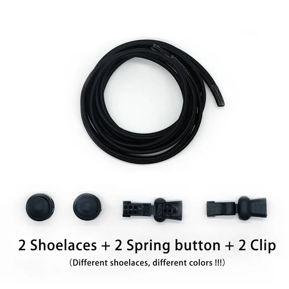 1 Pair of No Tie ShoesLaces Rubber Round Spring Lock Elastic Sneaker Shoelaces Laces Accessories Suitable for Kids Adult Lazy