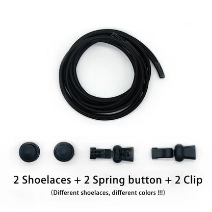 1 Pair of No Tie ShoesLaces Rubber Round Spring Lock Elastic Sneaker Shoelaces Laces Accessories Suitable for Kids Adult Lazy