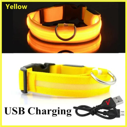 3 Modes Dog Luminous Charge Collar Led Usb Cat Dogs Collars Detachable Night Led Glow Dog Loss Prevention Collar Pet Accessories