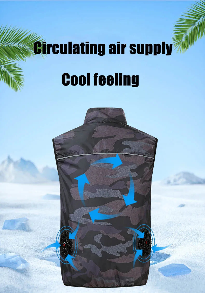 Summer Cool Vest Cooling Fan Vest Men Women Cooling Vest Work Sport Outdoor Camping Fishing Summer Cool Jacket