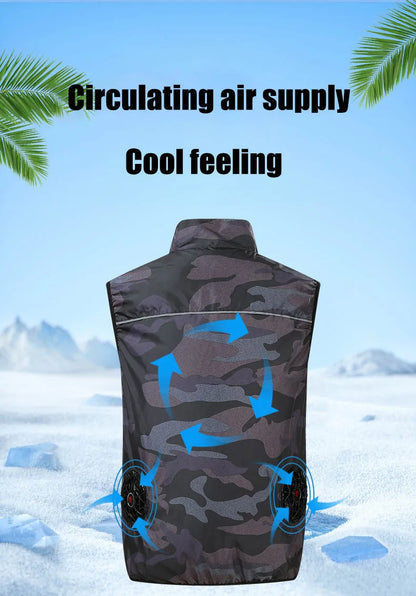 Summer Cool Vest Cooling Fan Vest Men Women Cooling Vest Work Sport Outdoor Camping Fishing Summer Cool Jacket