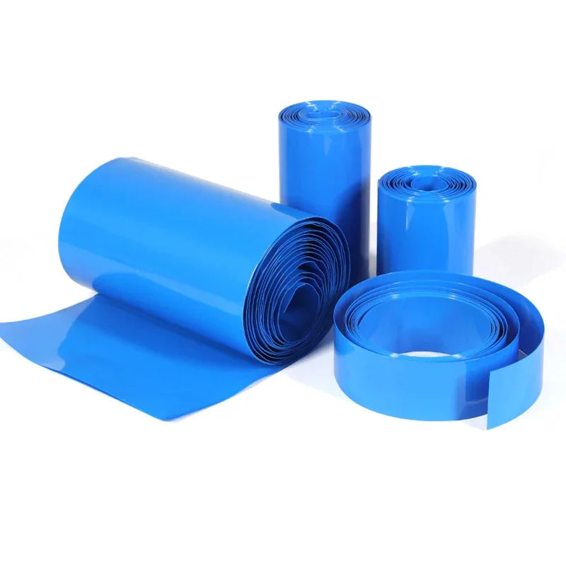 1/3/5/20M Blue PVC Heat Shrink Tube 7mm ~ 155mm 18650 Lipo Battery Pack Insulated Protection Film Wrap lithium Case Cable Sleeve