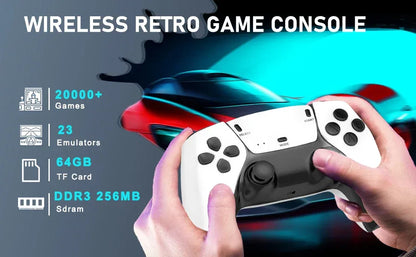 M15 Retro Game Console 2.4G Wireless Dual Controller 4K TV Game Stick 64GB 20000 Retro Games Retro Game Family Gift