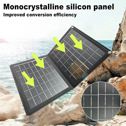 Practical Solar Panel Foldable Power Bank SOECOPO 40W Portable Charge Phone Outdoor Activities  USB + Type - C 5V/2.4A Camping