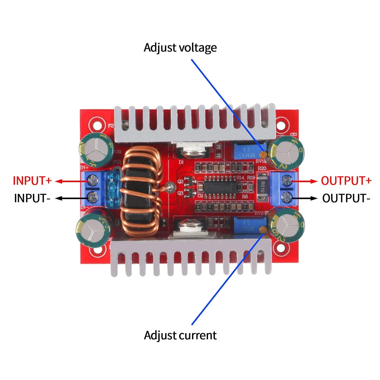1pc 8.5-50V to 10-60V Voltage Charger Step Up Module DC 400W 15A Step-up Boost Converter Constant Current Power Supply LED Drive